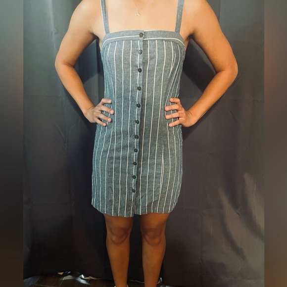 Denim fabric mini dress - Picture 2 of 5